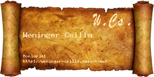 Weninger Csilla névjegykártya